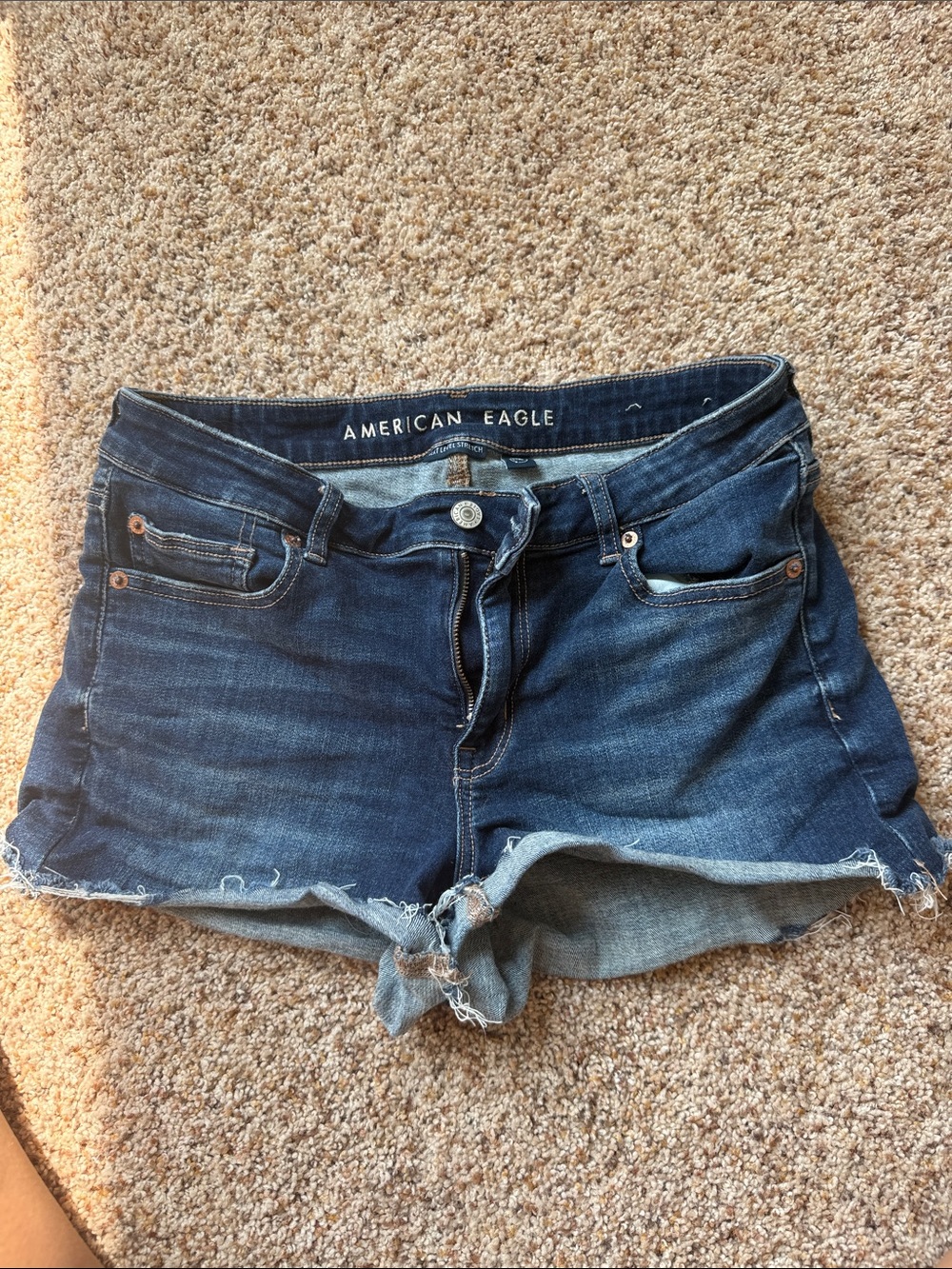 American Eagle Outfitters Dark Blue Denim Cutoff Shorts